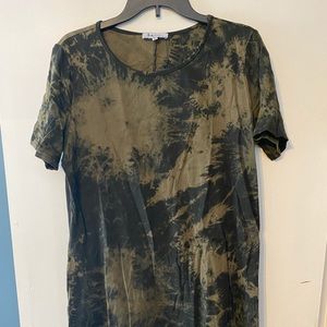 Black and green flowy dress